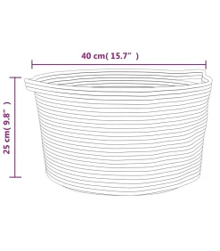 Opbergmand Ø 40x25 cm katoen beige en wit