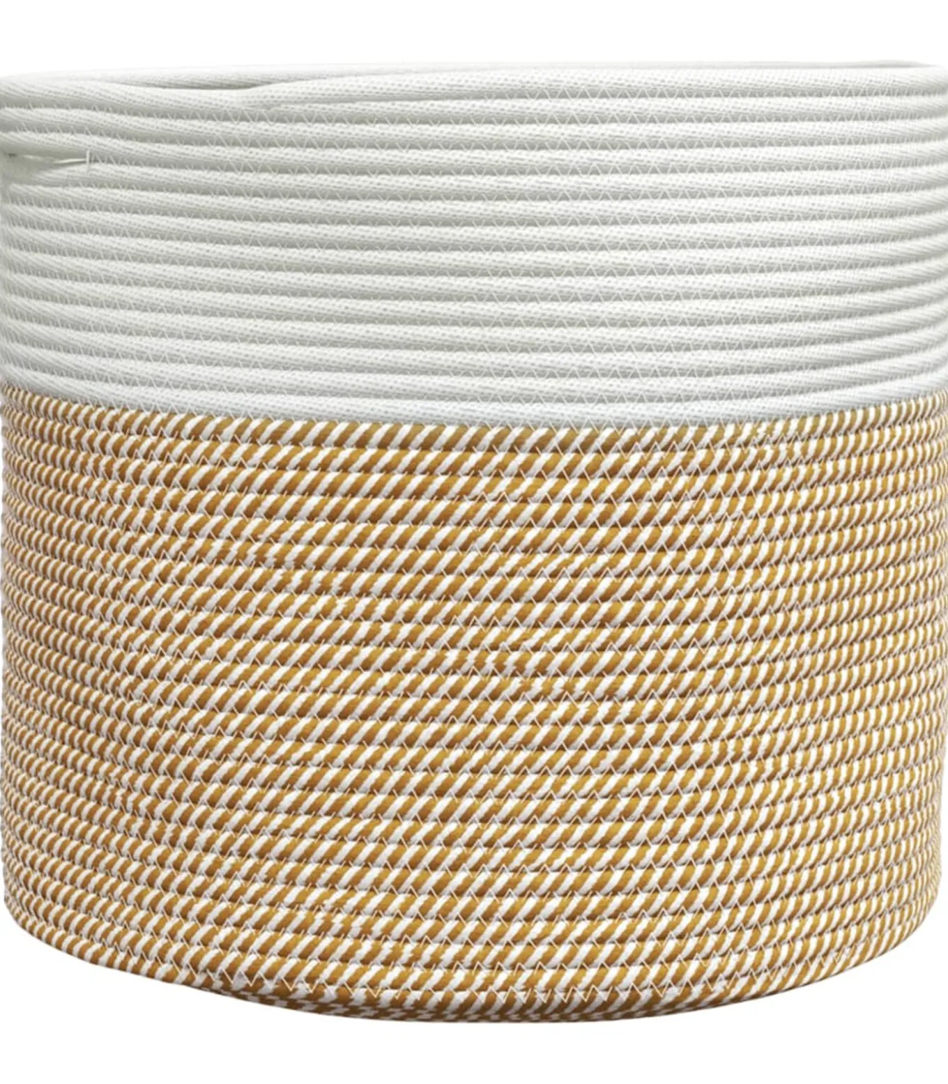 Opbergmand Ø 40x35 cm katoen bruin en wit