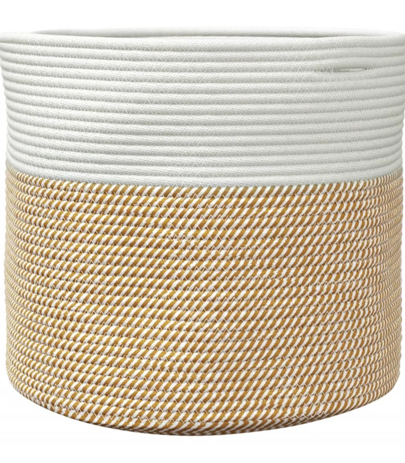 Opbergmand Ø 40x35 cm katoen bruin en wit