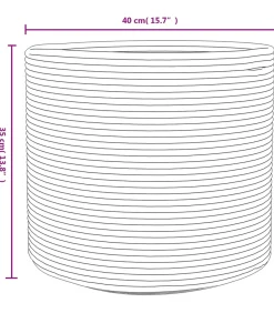 Opbergmand Ø 40x35 cm katoen bruin en wit