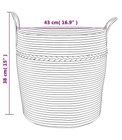 Opbergmand Ø 43x38 cm katoen beige en wit