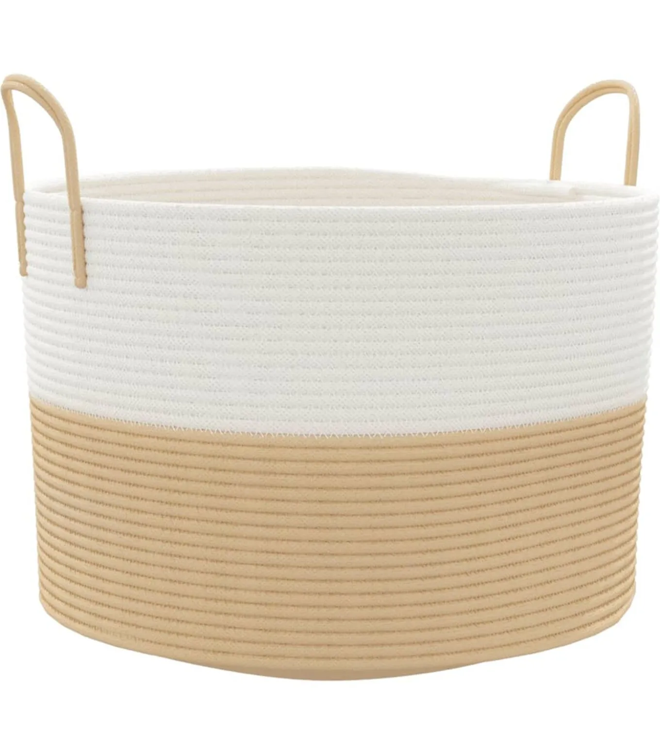 Opbergmand Ø 51x33 cm katoen beige en wit