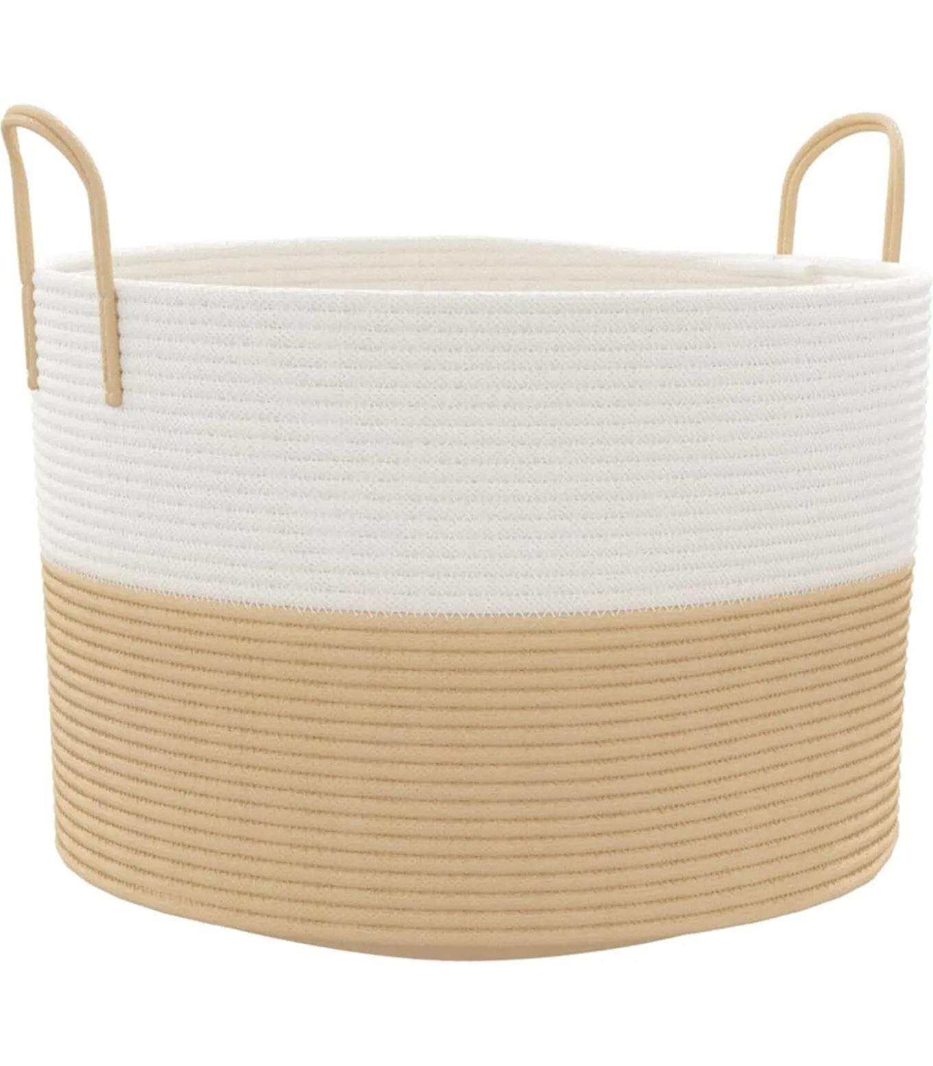 Opbergmand Ø 51x33 cm katoen beige en wit