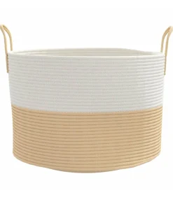 Opbergmand Ø 51x33 cm katoen beige en wit
