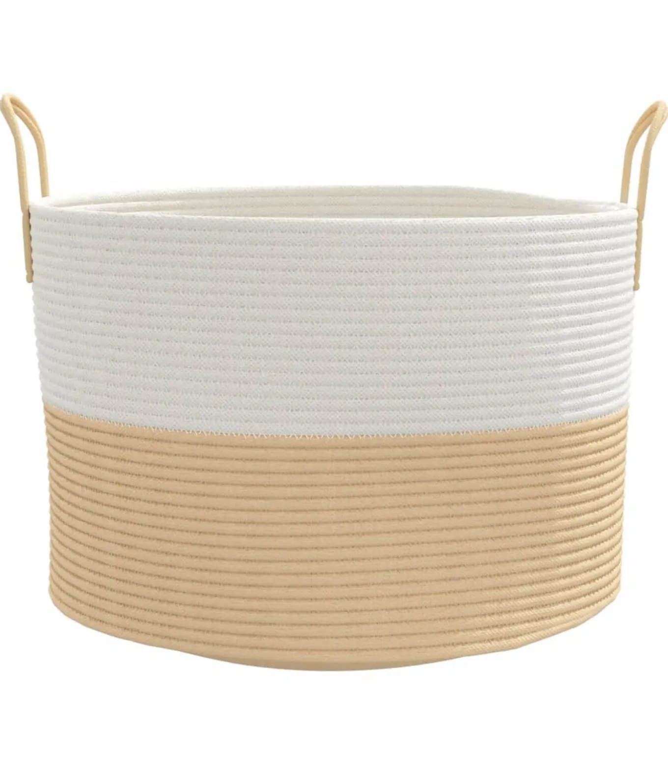 Opbergmand Ø 51x33 cm katoen beige en wit