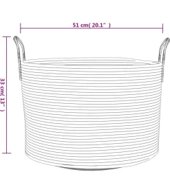 Opbergmand Ø 51x33 cm katoen beige en wit