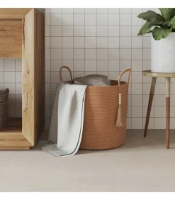 Opbergmand Ø 40x35 cm katoen bruin