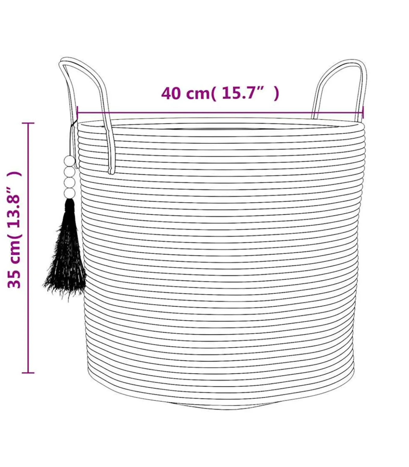 Opbergmand Ø 40x35 cm katoen bruin