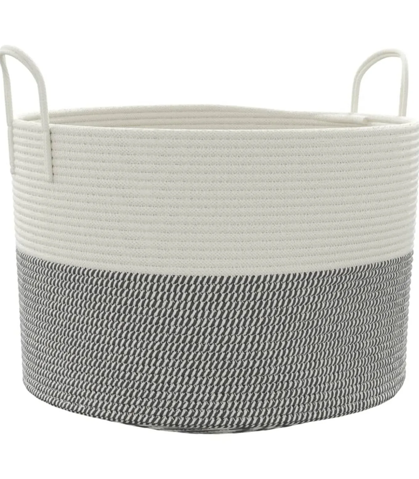Opbergmand Ø 51x33 cm katoen grijs en wit