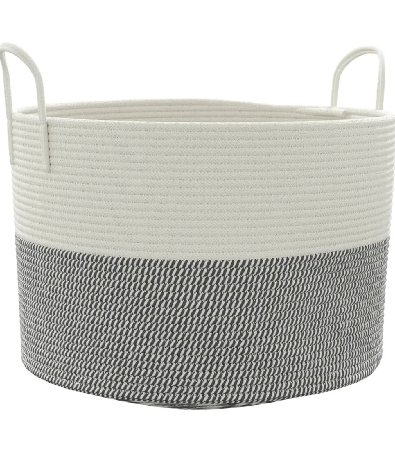 Opbergmand Ø 51x33 cm katoen grijs en wit