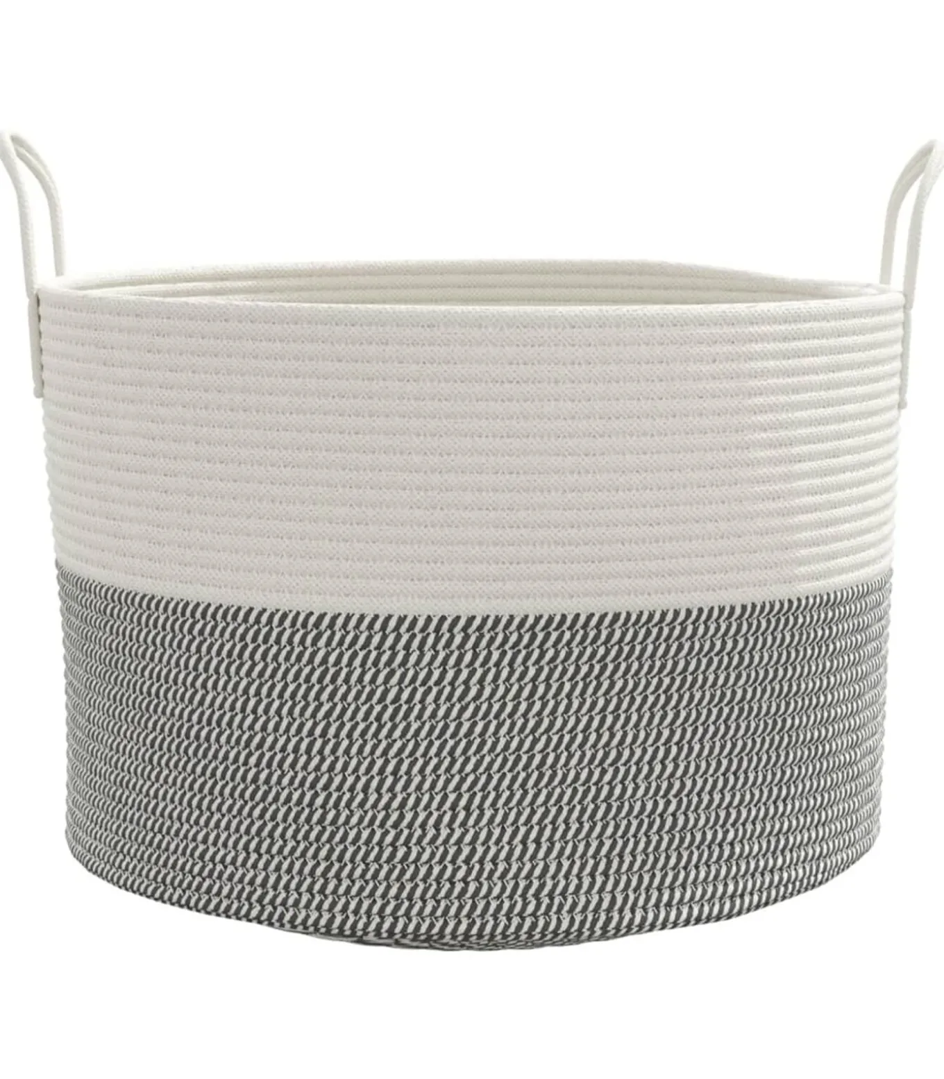 Opbergmand Ø 51x33 cm katoen grijs en wit