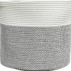 Opbergmand Ø 40x35 cm katoen grijs en wit