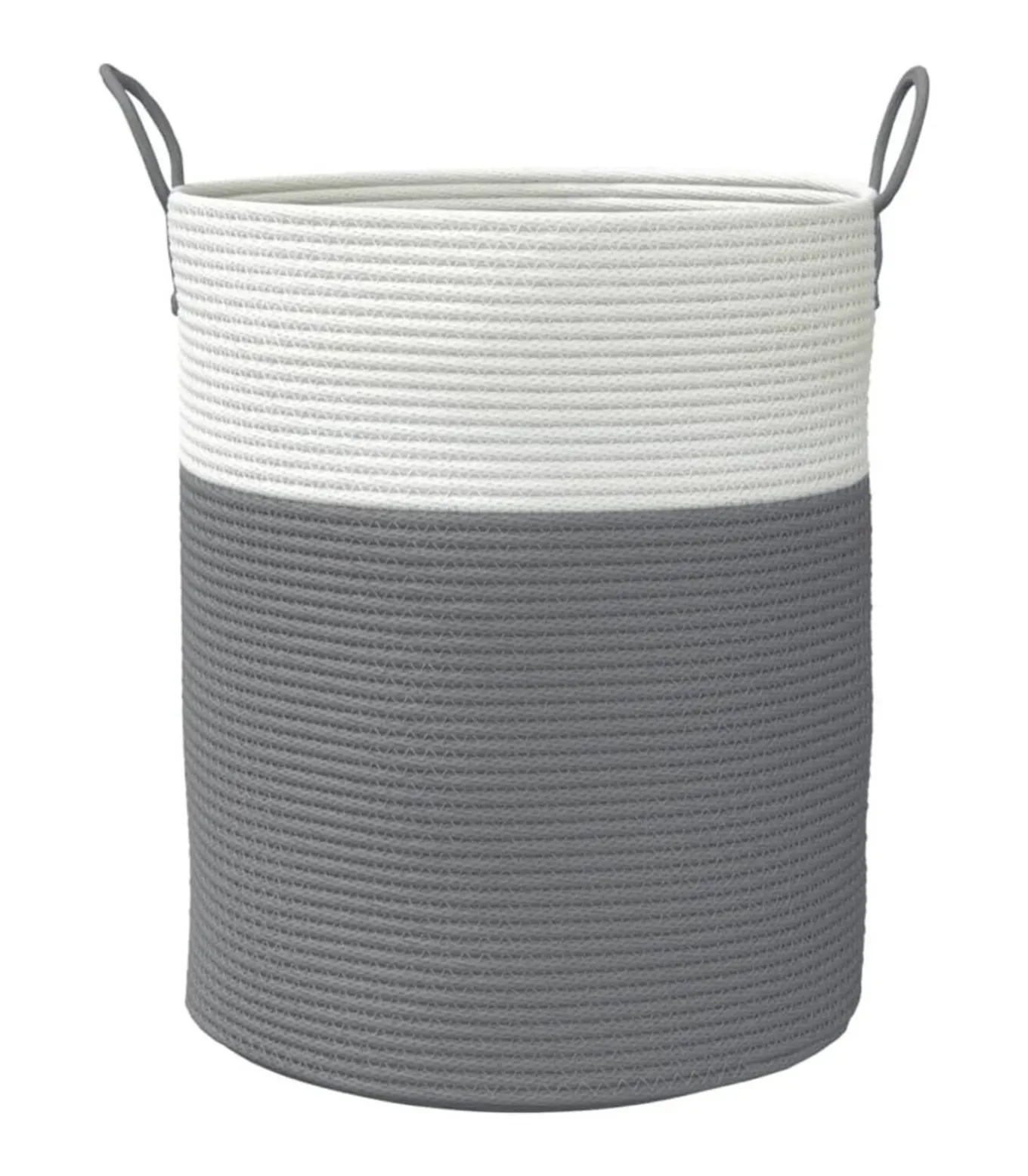 Opbergmand Ø 38x46 cm katoen grijs en wit