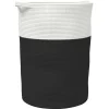 Opbergmand Ø 49x65 cm katoen zwart en wit