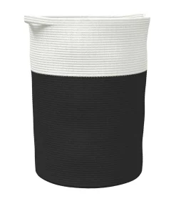Opbergmand Ø 49x65 cm katoen zwart en wit