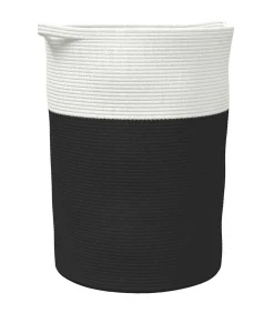 Opbergmand Ø 49x65 cm katoen zwart en wit