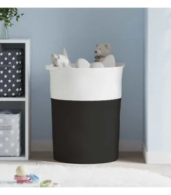 Opbergmand Ø 49x65 cm katoen zwart en wit