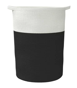 Opbergmand Ø 49x65 cm katoen zwart en wit