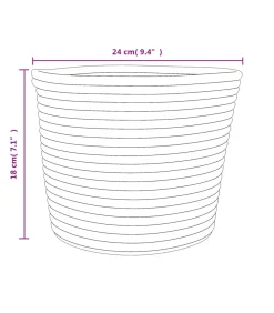 Opbergmanden 2 st Ø 24x18 cm katoen bruin en wit