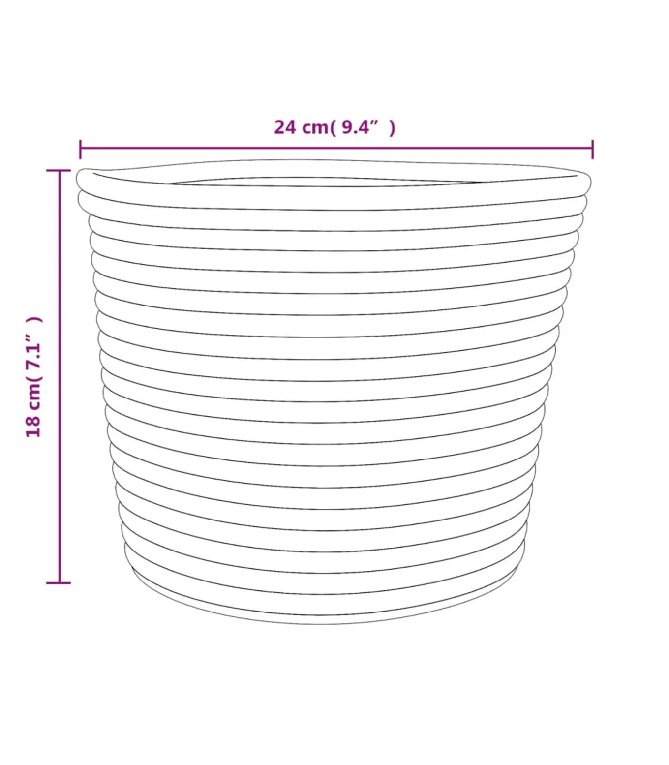 Opbergmanden 2 st Ø 24x18 cm katoen bruin en wit