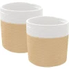 Opbergmanden 2 st Ø 28x28 cm katoen beige en wit
