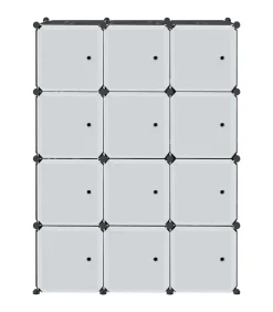 Opbergmeubel met 12 vakken en ophangstangen polypropeen