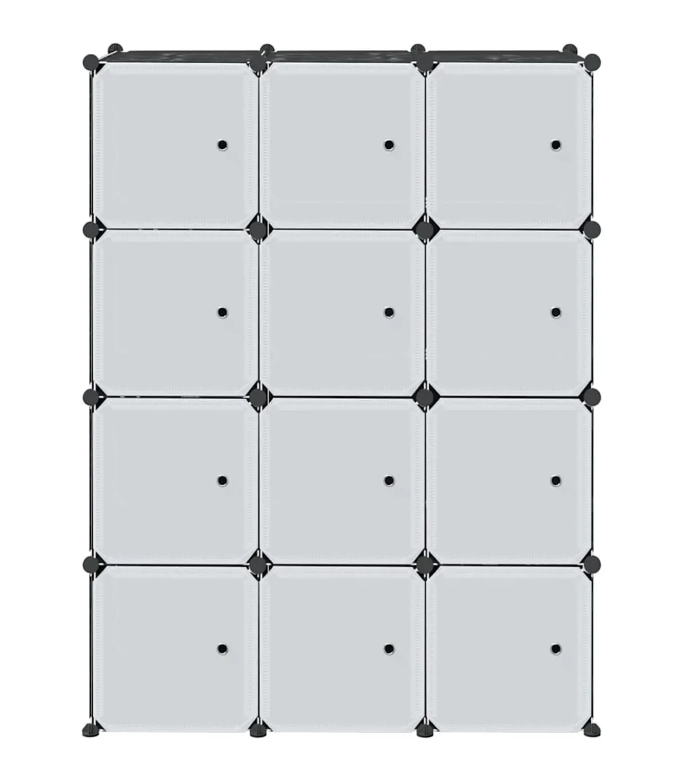 Opbergmeubel met 12 vakken en ophangstangen polypropeen