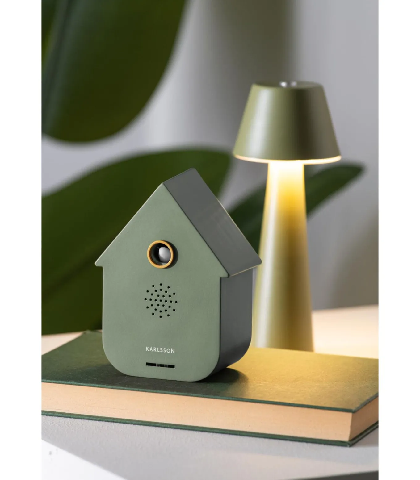Ornament Sound Box Modern Cuckoo - Groen - 12x7.5x11.5cm