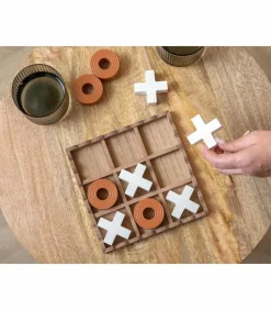 Ornament Tic Tac Toe - Oranje - 18.5x18.5x5cm