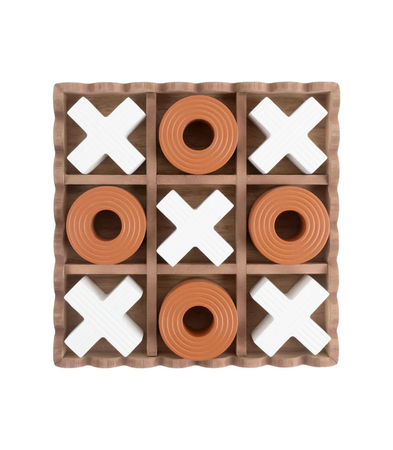 Ornament Tic Tac Toe - Oranje - 18.5x18.5x5cm