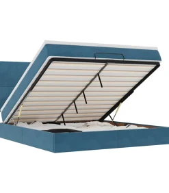 Ottoman bed met matrassen en LED's 160x200cm fluweel