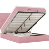 Ottoman bed met matrassen en LED's 140x200cm fluweel roze