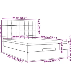 Ottoman bed met matrassen en LED's 140x200cm fluweel roze
