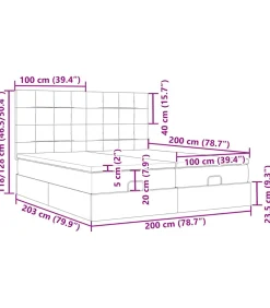Ottoman bed met matrassen 200x200cm fluweel roze
