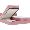 Ottoman bed met matrassen 200x200cm fluweel roze