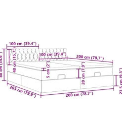 Ottoman bed met matrassen 200x200cm fluweel roze