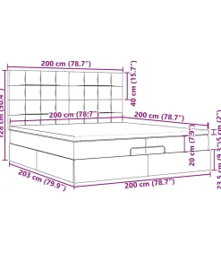 Ottoman bed met matrassen 200x200cm fluweel roze