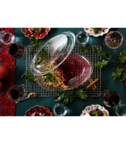 Ovenschaal met deksel - Hittebestendig glas - Ovaal - 28 x 19 cm / 4 liter