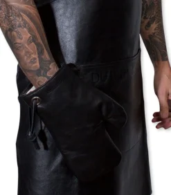 Ovenwant - (Volnerf) Leder - Zwart - Geschikt voor Barbecue - Incl. Geschenkdoos