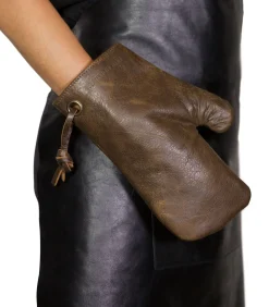 Ovenwant - (Volnerf) Leder - Bruin - Geschikt voor Barbecue - Incl. Geschenkdoos