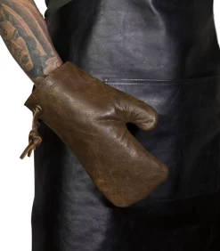 Ovenwant - (Volnerf) Leder - Bruin - Geschikt voor Barbecue - Incl. Geschenkdoos