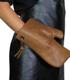 Ovenwant - (Volnerf) Leder - Vintage Camel - Geschikt voor Barbecue - Incl. Geschenkdoos