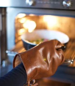 Ovenwant - (Volnerf) Leder - Classic Bruin - Geschikt voor Barbecue - Incl. Geschenkdoos