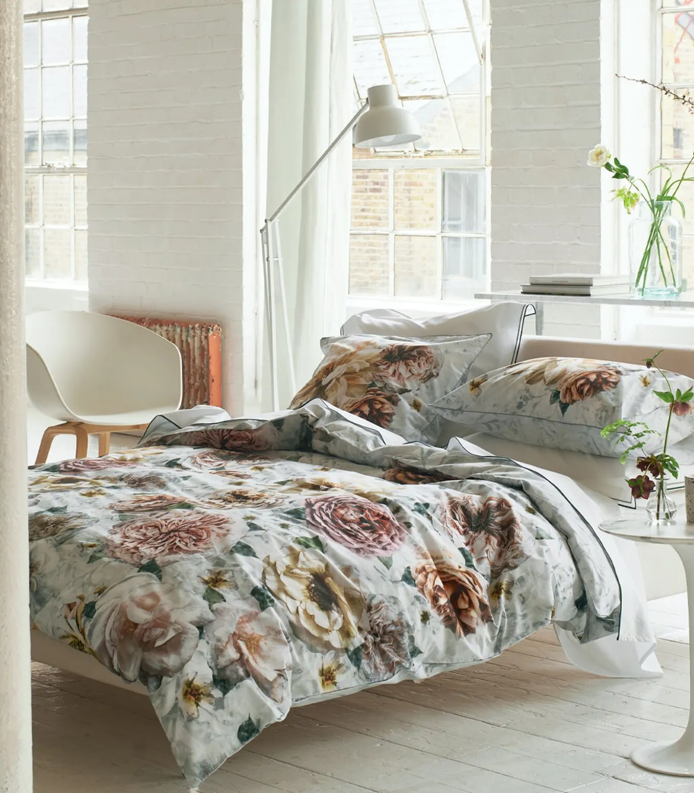 Pahari Tuberose - Dekbedovertrek in katoen perkal met print