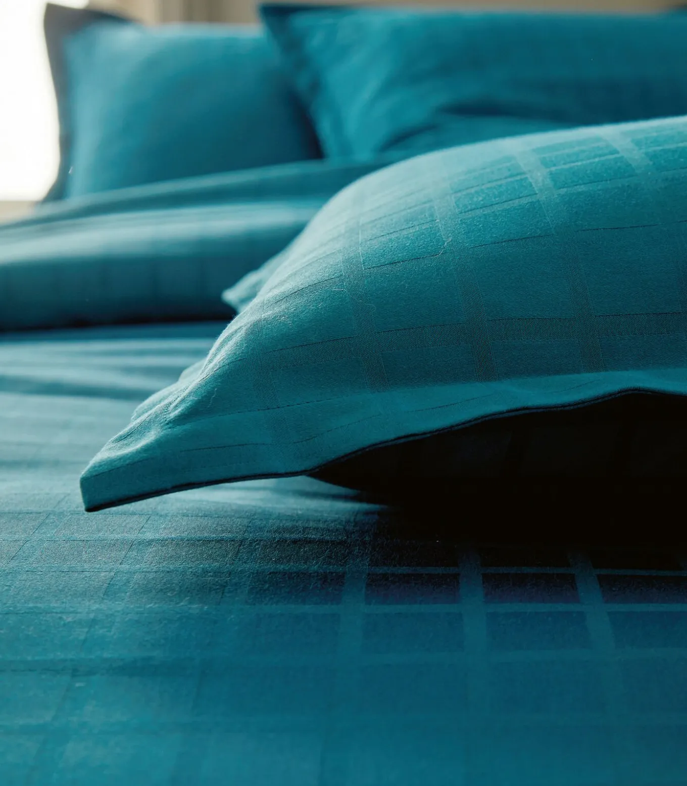 PALACE Bleu paon - Laken Jacquard katoen