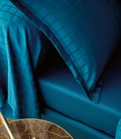 PALACE Bleu paon - Laken Jacquard katoen