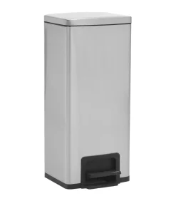 Pedaalemmer met anti-vingerafdruk 30 L RVS zilverkleurig
