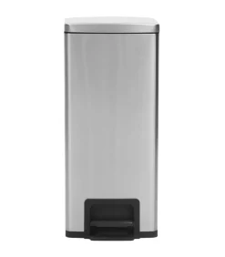 Pedaalemmer met anti-vingerafdruk 30 L RVS zilverkleurig