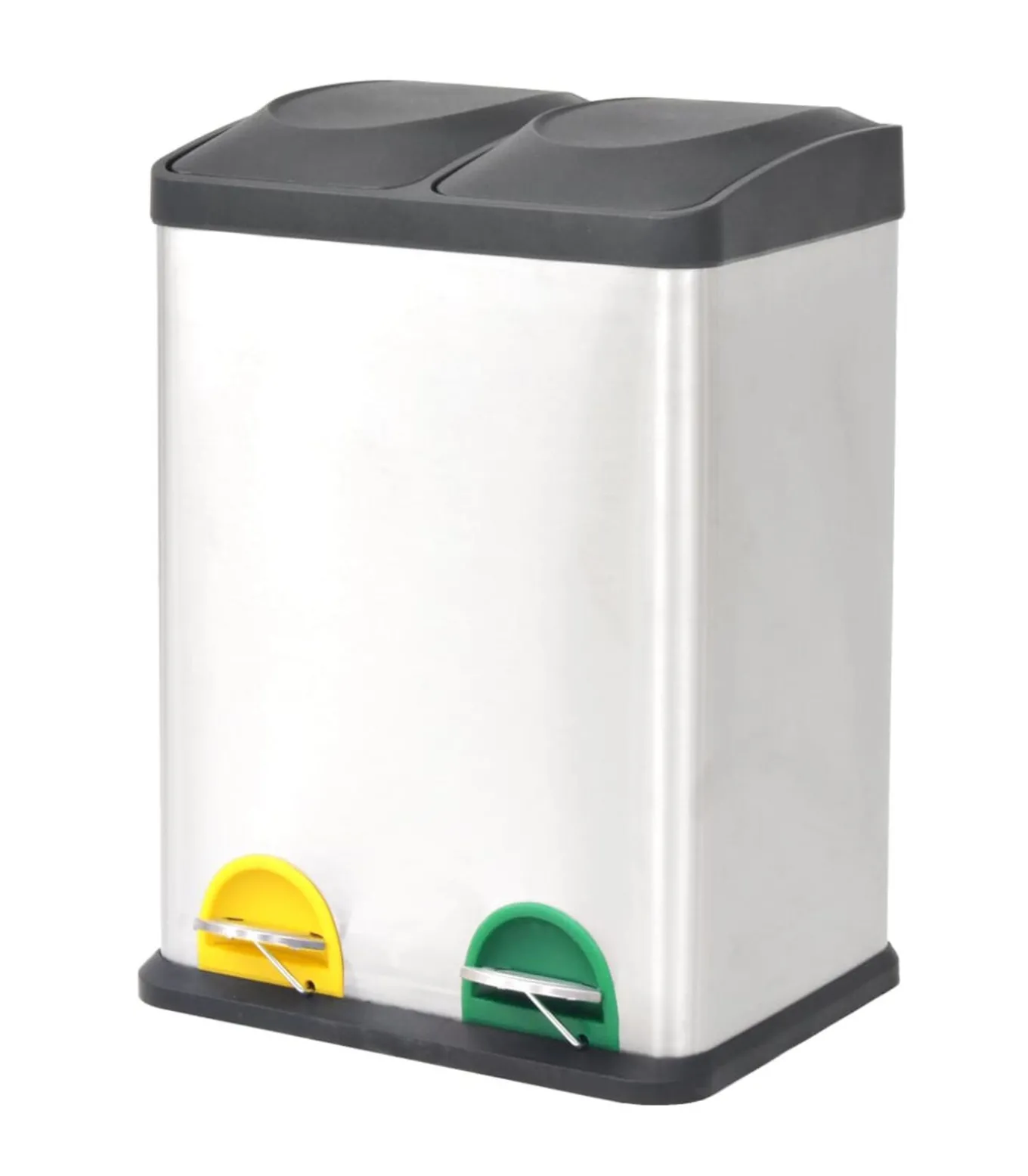 Pedaalemmer voor recycling 36 L roestvrij staal