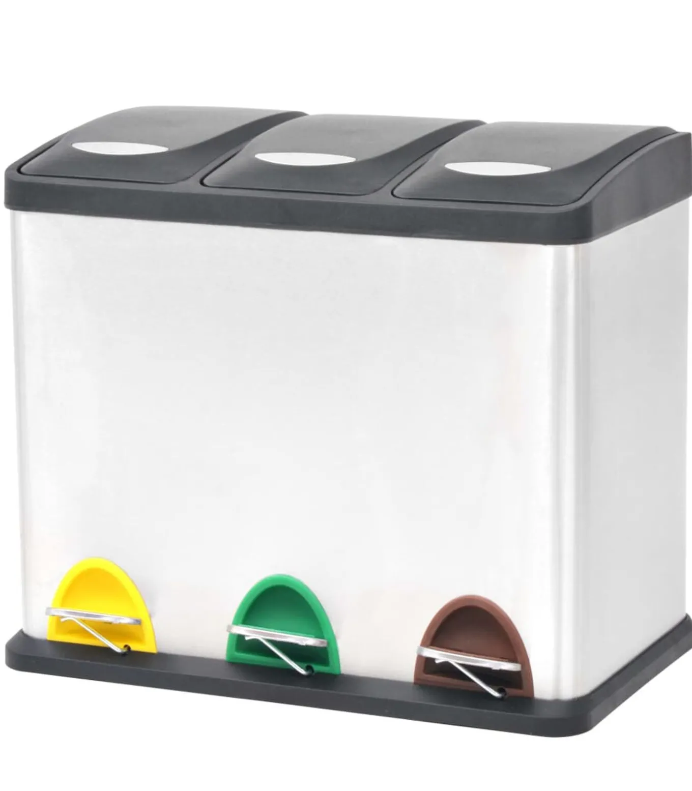 Pedaalemmer voor recycling 24 L roestvrij staal